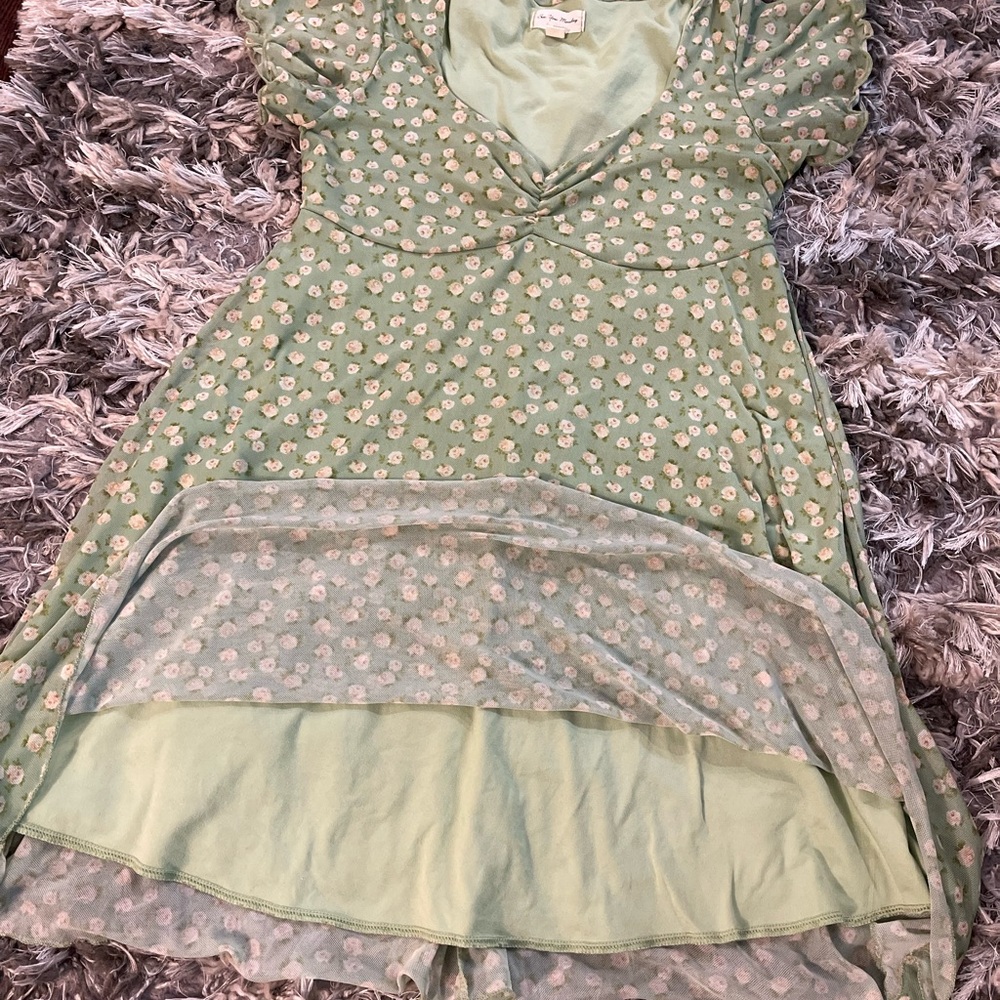See You Monday Green Flutter Sleeve Sundress - Picture 7 of 8